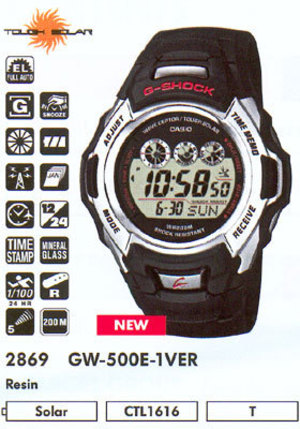 Годинник CASIO GW-500E-1VER