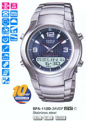 Годинник Casio EDIFICE Classic EFA-112D-2AVEF