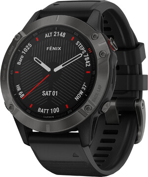 Смарт-часы Garmin fenix 6 Sapphire Сarbon Grey DLC with Black Band (010-02158-11)