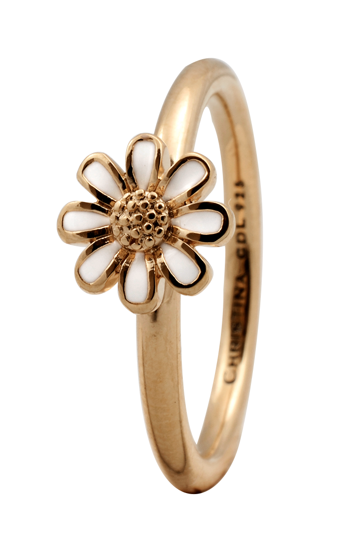 

Кольцо CC 800-1.9.B/49 Marguerite enamel goldpl., 800-1.9.B/49