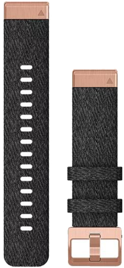 

Ремешок GARMIN fenix 6s 20mm QuickFit Heathered Black Nylon with Rose Gold Hardware (010-12874-00), 010-12874-00