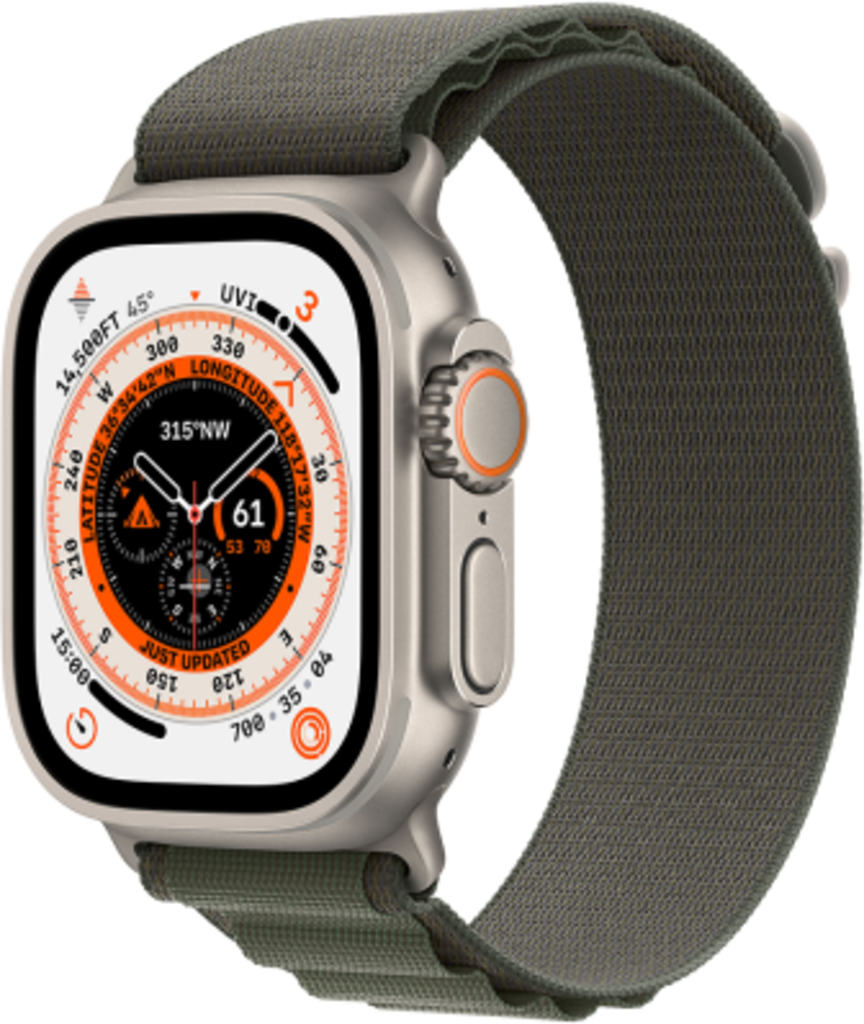 

Смарт-часы Apple Watch Ultra GPS + Cellular 49mm Titanium Case with Green Alpine Loop L (MQFP3UL/A), MQFP3UL/A